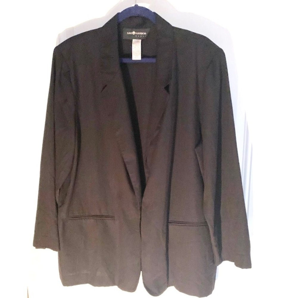 Sag Harbor Vintage Black Oversized Blazer Size 22W